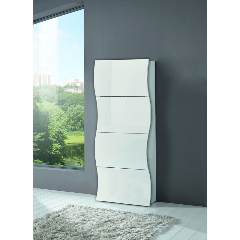 Hillview 32 Pair Flip Down Shoe Storage, White