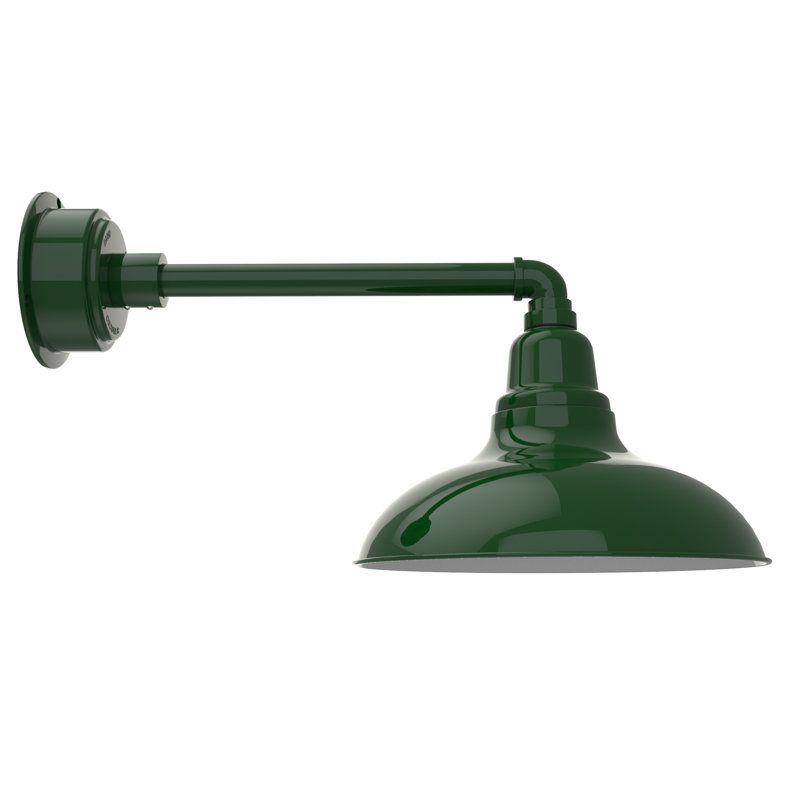 Luminaire de grange d’extérieur à del Idella, H 10 po x l 12 po x P 31 po, Vert rétro