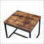 Table de bout rectangulaire en bois avec finition en chêne rustique et base en métal moderne pour une décoration intérieure durable et élégante