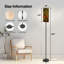 Lampe sur pied moderne avec télécommande à DEL à intensité variable, abat-jour réglable, scène de forêt, champignons rouges, fraises, papillons pour le salon, la chambre et le bureau