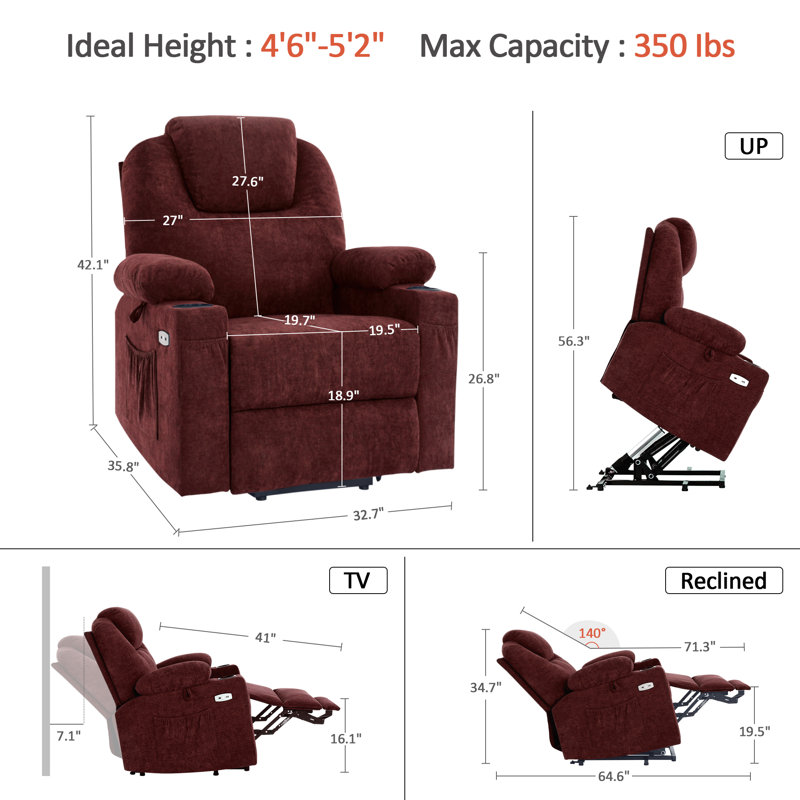 Petit fauteuil inclinable électrique Antaysia, Sangria