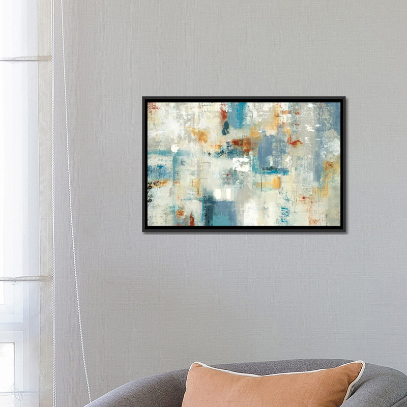 «Layers of Connection», reproduction sur toile, H 18 po x l 26 po x P 1,5 po, Toile avec cadre noir, Pas de tapis