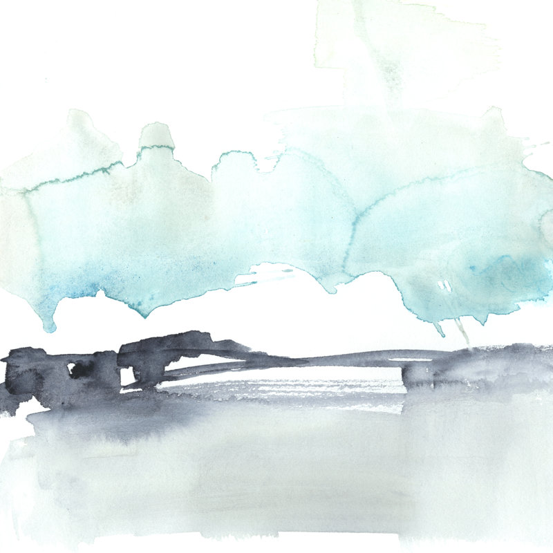 «Snow Line VI», peinture sur toile, H 12 po x l 12 po