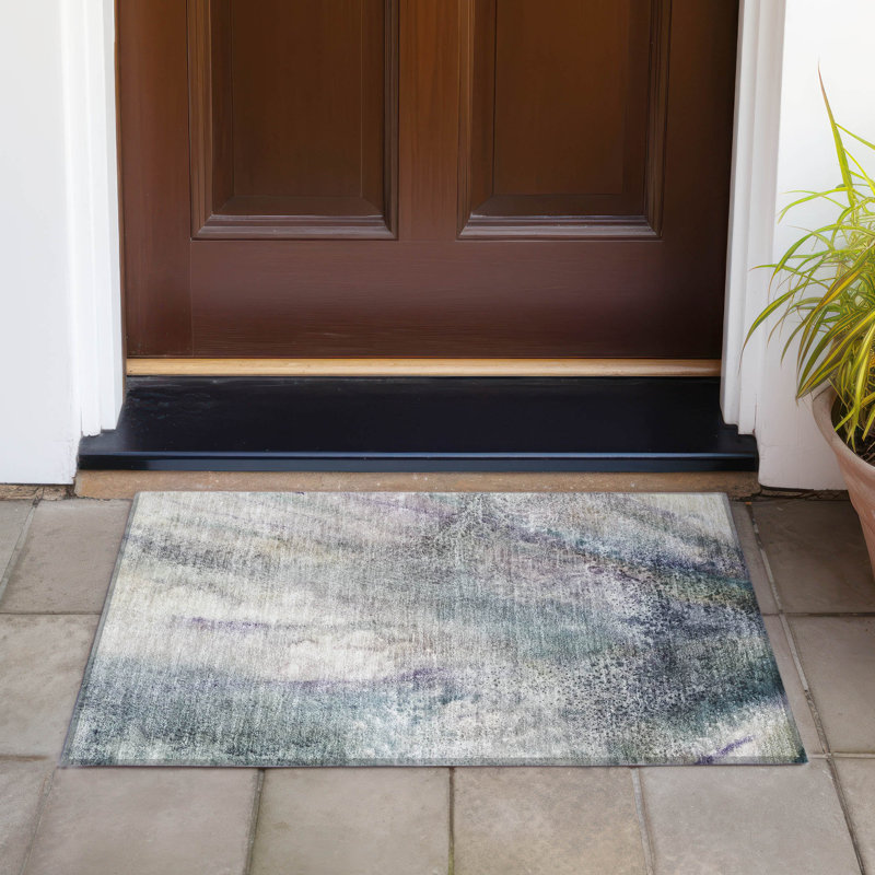 Kyrie Indoor/Outdoor Area Rug with Non-Slip Backing, Rectangle 1'8" x 2'6"