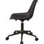 Fauteuil de bureau réglable en similicuir brun rembourré pour la maison, rembourrage doux, siège incurvé moderne et roues coulissantes sans effort