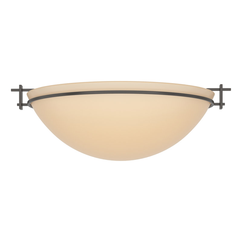 Moonband Semi Flush Mount, Sand, Oil Rubbed Bronze, 6.5" H x 15.9" W x 15.9" D