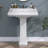 Ogonbrick 26'' Vitreous China Rectangular Bathroom Pedestal Sink with with 3 Faucet Holes at 4" Centers and Overflow in White