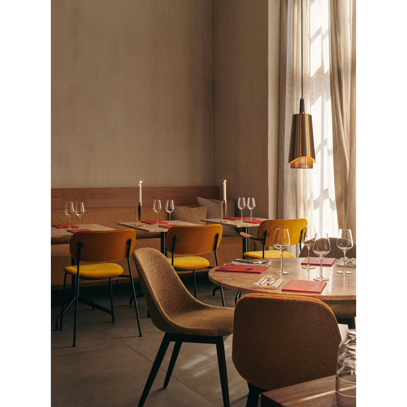 Harbour Dining Chair, Bouclé 02 Acrylic, Dark Stained Oak