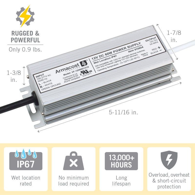 Pilote standard à DEL intérieur / extérieur 12V DC, 60W, 60