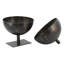 Sculpture orbe en fer noir et or 10 x 10 x 14,5 po avec plateau caché-952280718