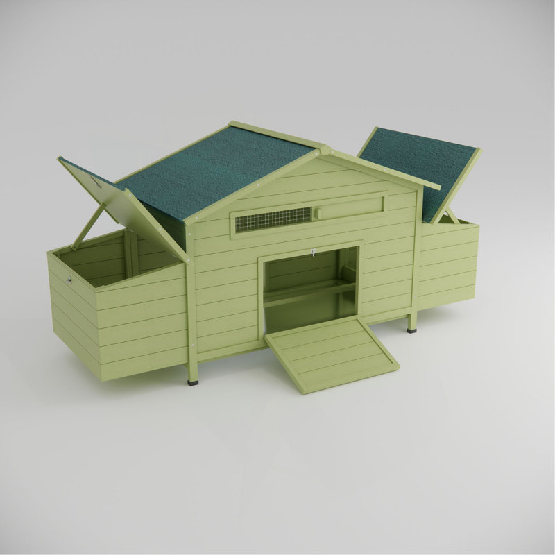 Grande cage à poulets pour l'extérieur avec poulailler en bois de 11,12 pi² avec 2 portes en libre parcours, 2 nichoirs, perchoir à l'intérieur