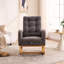 Chaise berçante d'appoint gris foncé avec repose-pieds et pieds en bois d'hévéa à dossier haut-902702740