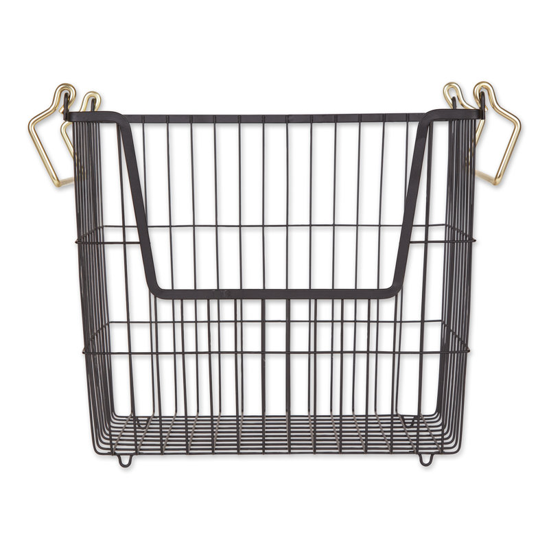 Rebrilliant Decorative Bin, Black/Gold, 10.8'' H x 9.8'' W x 12.6'' D