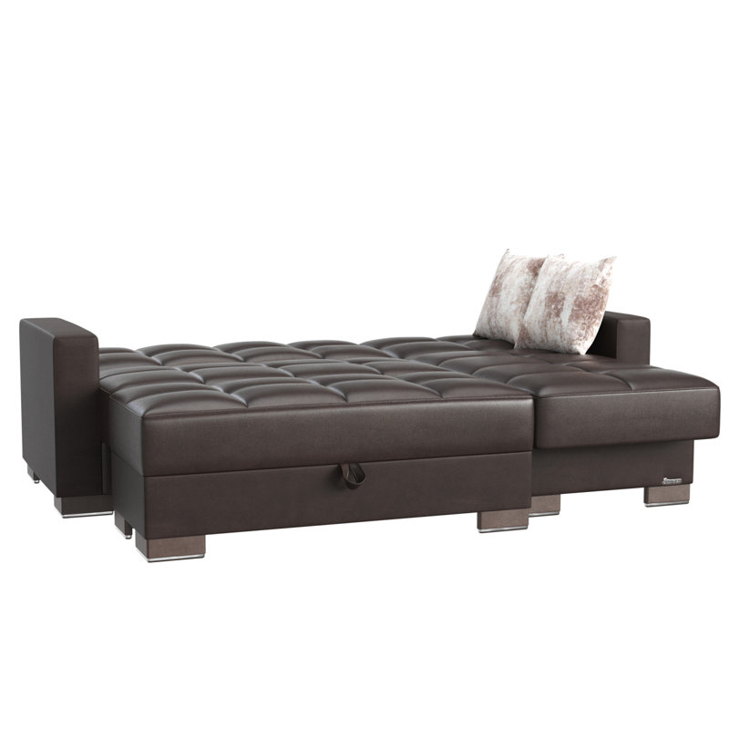Chaise longue convertible avec rangement Primenest Nimbusflow, Brun