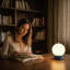 Lampe de table sphérique en verre opale à intensité variable 6,9 po avec base en résine bleue et support de lampe E12, certifiée cULus pour les tables de chevet de chambre à coucher, les tables d'appoint de salon, les bureaux à domicile, les entrées, les chambres d'hôtel ou l'éclairage d'ambiance de café-2078206502
