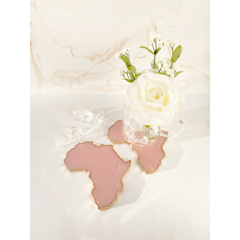 Sous-verres roses et quartz d'Afrique