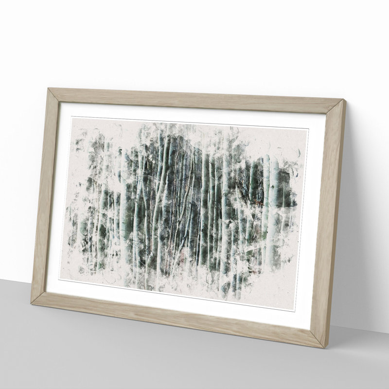 Forest Woodland - Picture Frame Painting, 36cm H x 48cm W x 2cm D, Oak