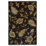 Hand Woven Silk and Wool Floral Area Rug