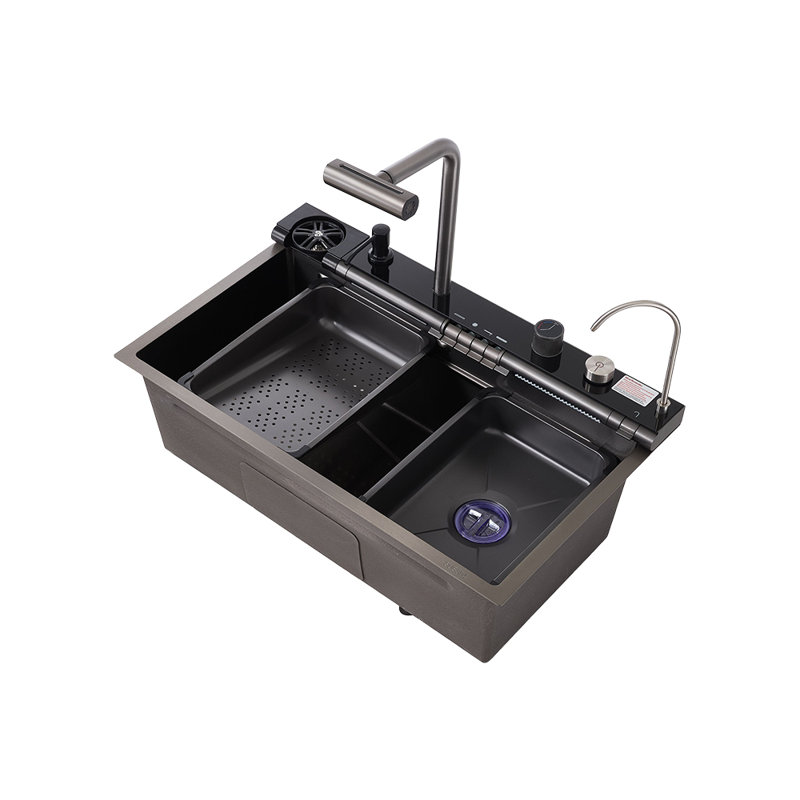 Metro Lane 450mm W Single Bowl Stainless Steel Kitchen Sink with 2 Faucet Holes