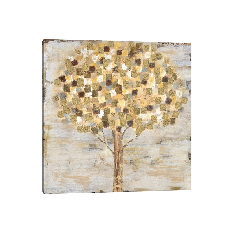 Golden Tree by Tava Studios - Wrapped Canvas Painting, 66.04 cm H x 66.04 cm W x 3.175 cm D