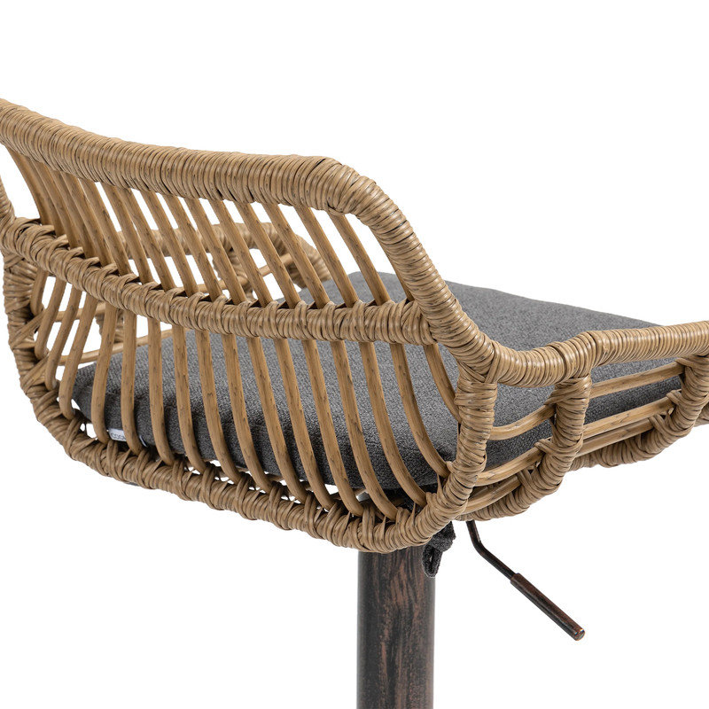 Ensemble de 2 tabourets de bar modernes pivotants avec repose-pieds pour cuisine et salle à manger (gris), Gris