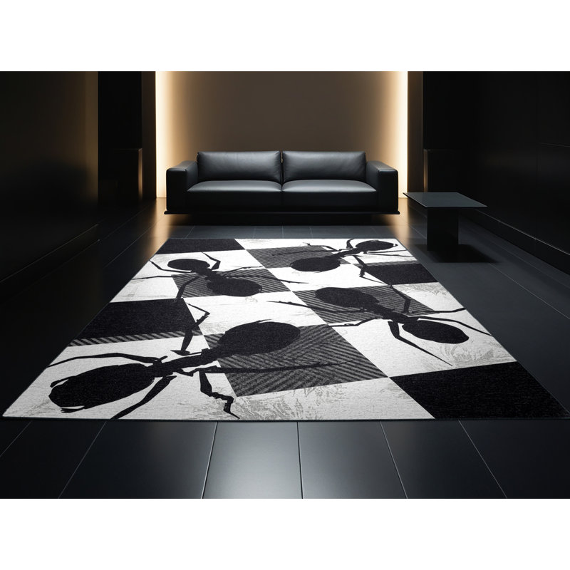 Tapis gris moelleux moelleux moelleux et moelleux Adriel, 5 x 8