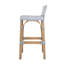 Serienna Blue & White Rattan Low Back Counter Stool-1653777369-1653777370
