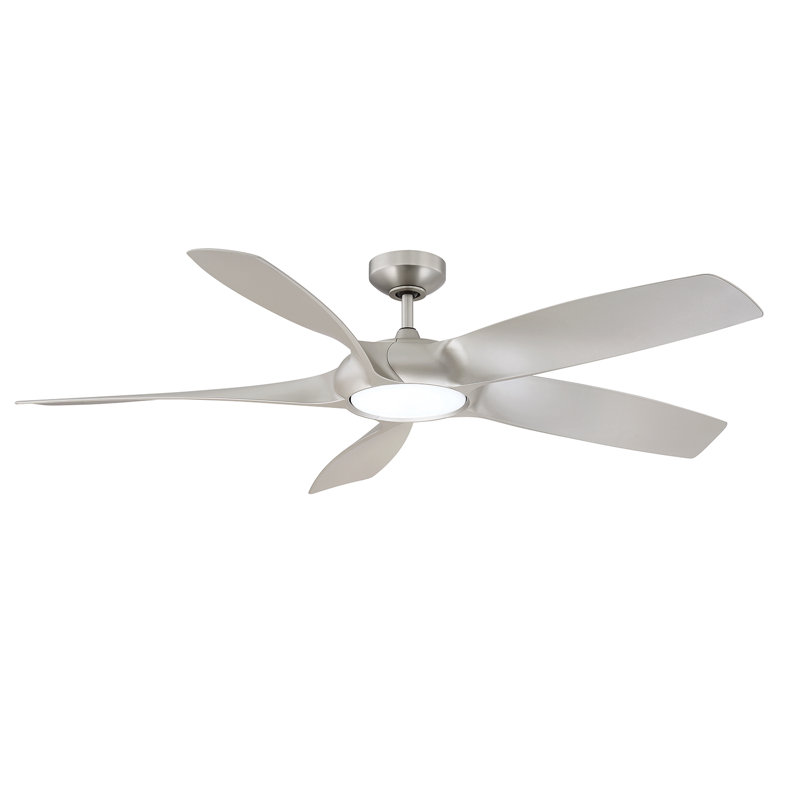 Ventilateur de plafond standard à DEL à 5 pales de 54 po avec télécommande et ensemble d'éclairage inclus Slinkard