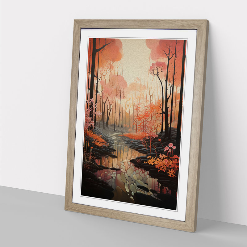 Single Picture Frame Print on Wood, 34cm H x 25cm W, Oak Framed