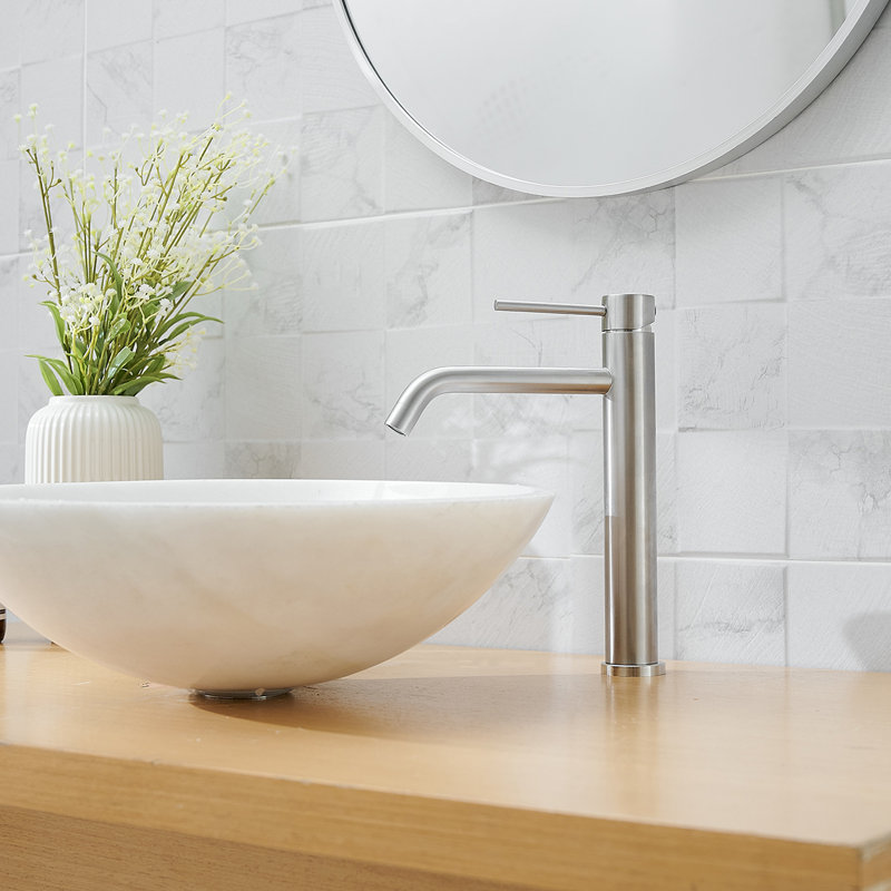 Robinet de lavabo vasque avec ensemble de drain, Nickel brossé