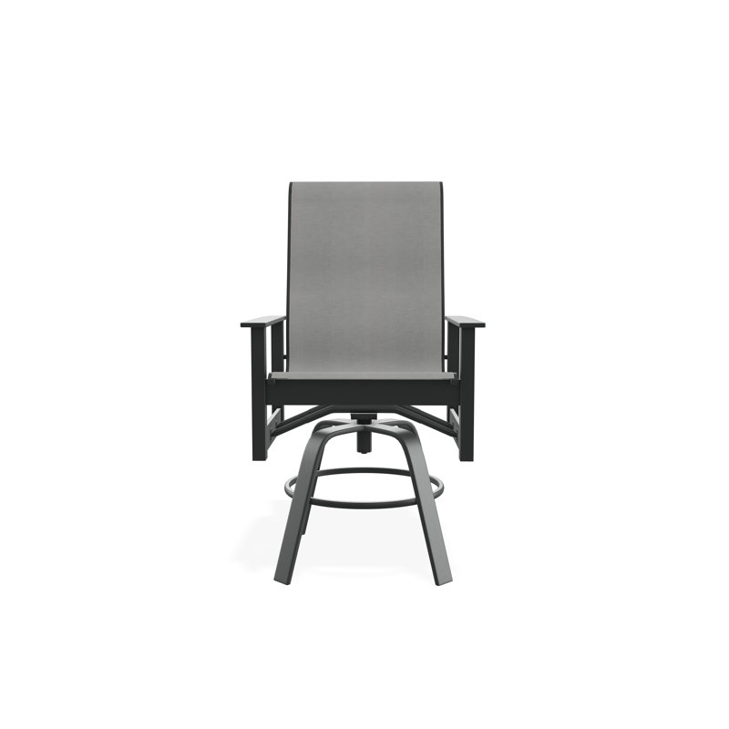 Fauteuil pivotant en polyester de qualité marine Leeward Sling, Alliage Sunbrella®, Graphite