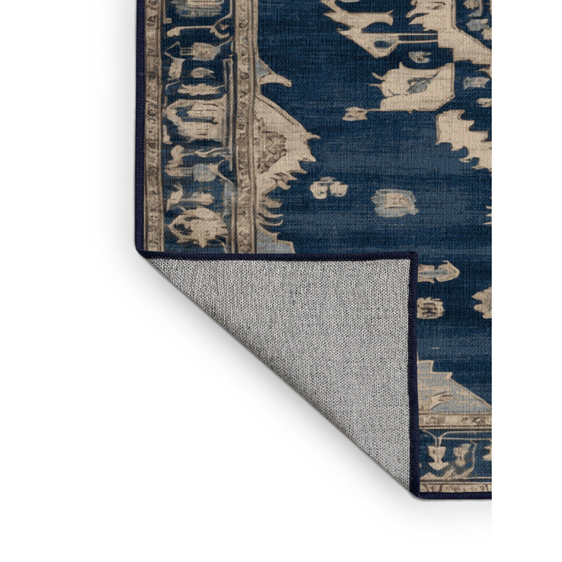 Tapis gris lavable à la machine, Rond 8 pi