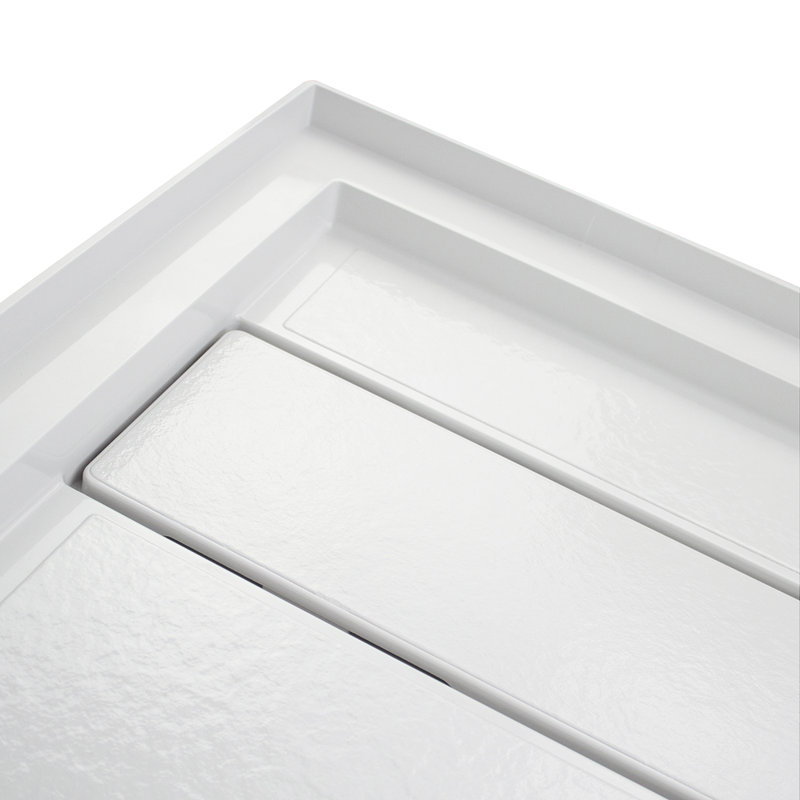 White Composite 60'' x 30'' Rectangular Shower Base with Left Drain