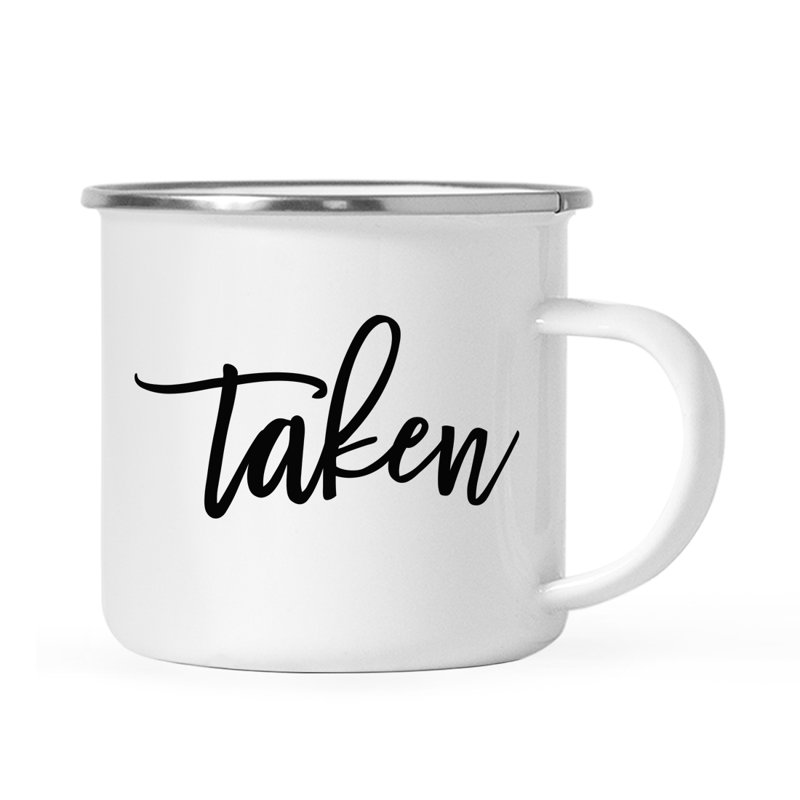 Cadeau de tasse de feu de camp en acier inoxydable, pris, paquet de 1, émail en métal à l'extérieur