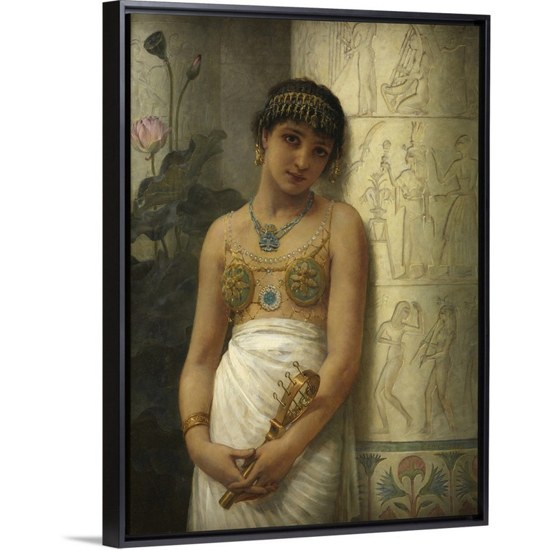 Reproduction d’art sur toile, "une fille égyptienne avec un Sistrum, 1886" par Edwin Longsden, H 18 po x l 14 po x P 1,75 po