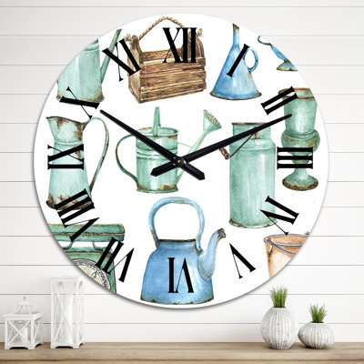 Vintage Rusty Iron Domestic Equiment - Farmhouse Wall Clock