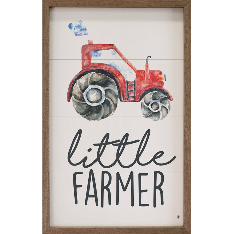 Little Farmer Red Tractor White, 8" H x 5" W