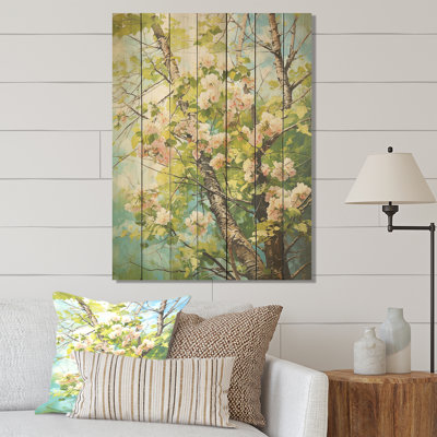 Arbre, tilleul américain, fleurs printanières I - Arbre sur bois