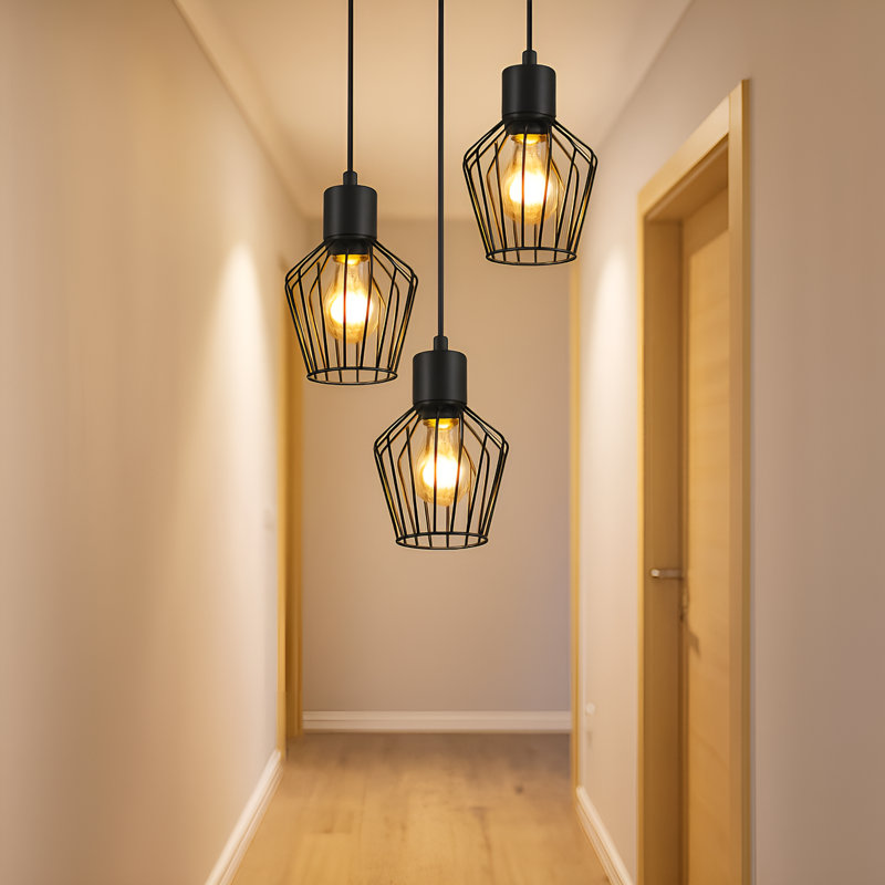 Presslie 3 - Light Matte Black Geometric Pendant