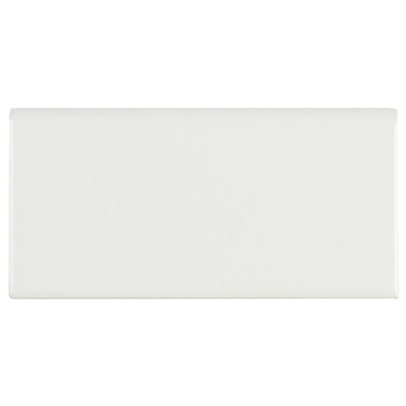 Carreau de céramique bullnose 6 po x 3 po Guilford, Blanc arctique