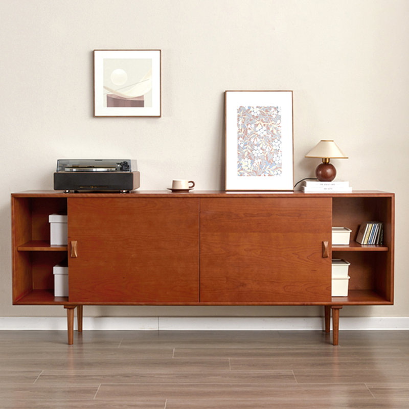 Meuble télé avec rangement de style rétro, 33,46 po H x 82,68 po L x 15,75 po l