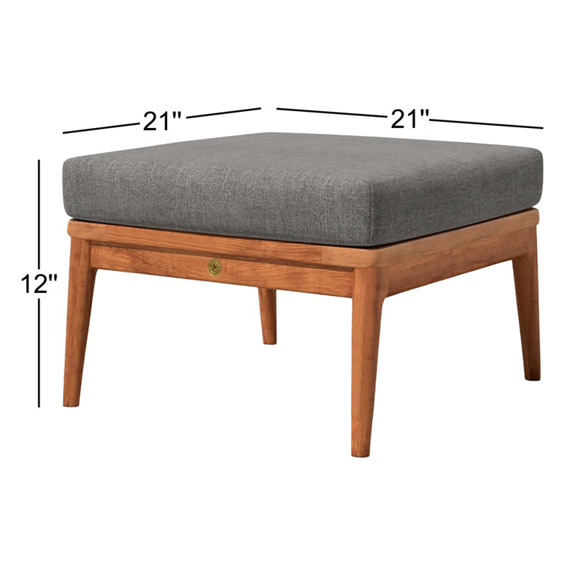 Repose-pieds Tempo en teck avec coussin