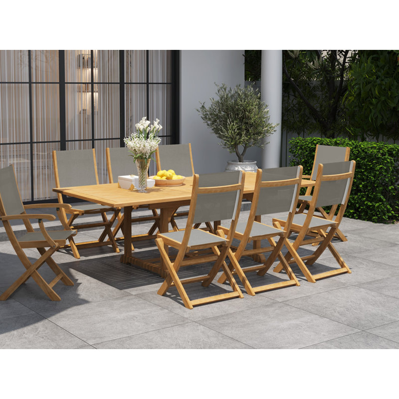Stella Folding Teak Patio Dining Chair, Brown