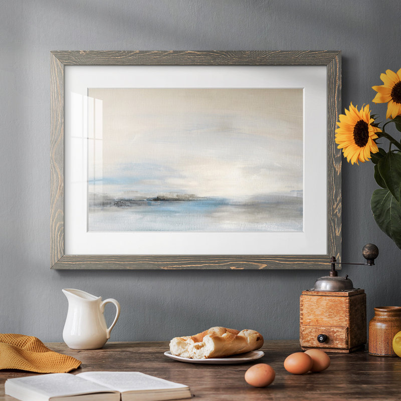 Soft Distance - Single Picture Frame Print, 14" H x 20" W x 1.5" D, Grey