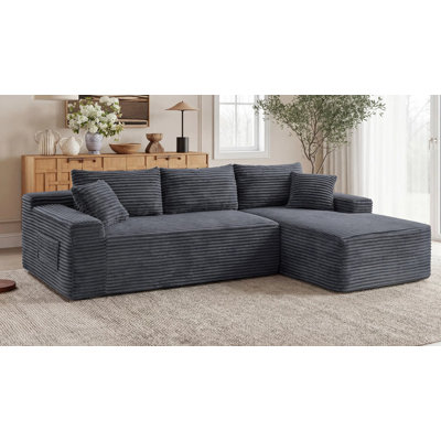 Canapé modulaire Cloud avec méridienne en forme de L, canapé rembourré minimaliste moderne pour la chambre à coucher du salon, canapé d'angle à assise profonde, aucun assemblage requis
