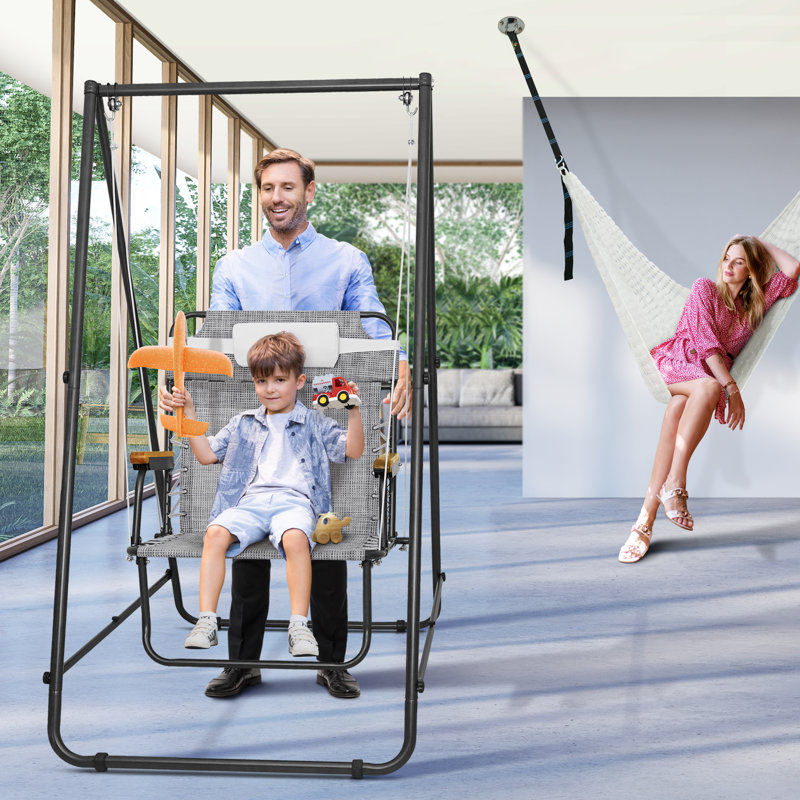 Steel Hammock Chair Stand, Black