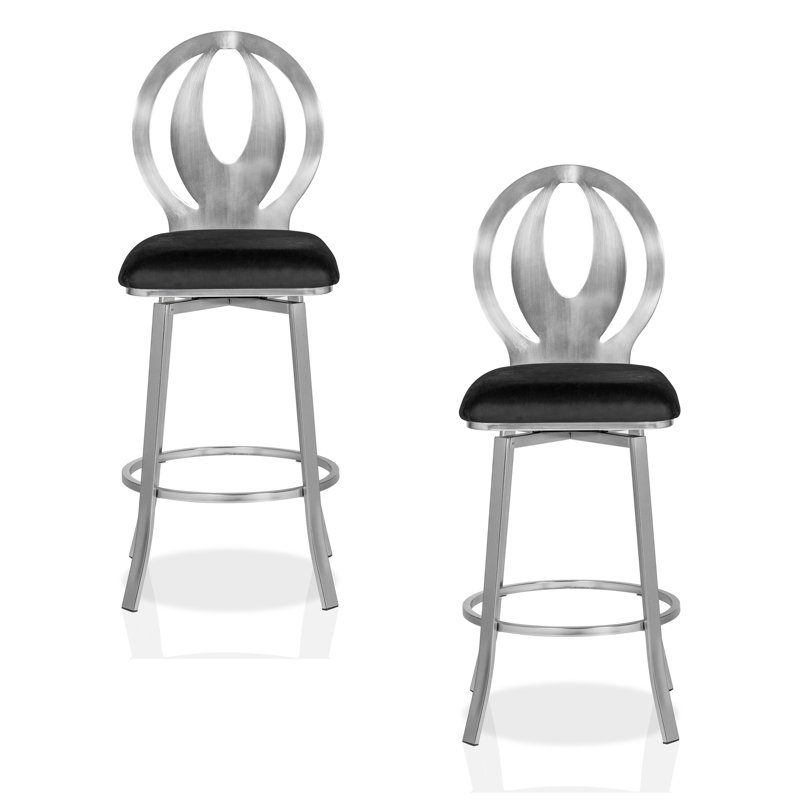 Ollis Swivel Bar & Counter Stool, Black, Bar Stool (29" Seat Height)