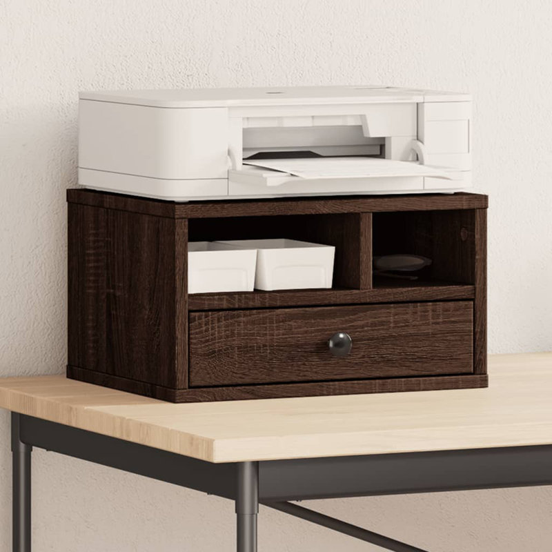 22.5cm H x 40cm W Printer Stand, Brown Oak
