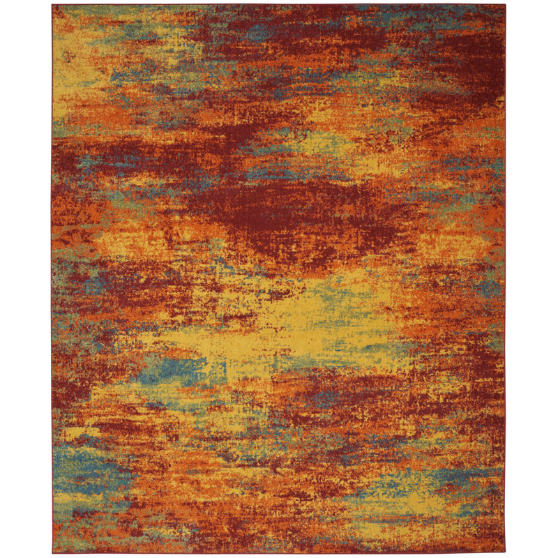 Nourison Essentials Flame Indoor/Outdoor Area Rug, Rectangle 5' x 7'