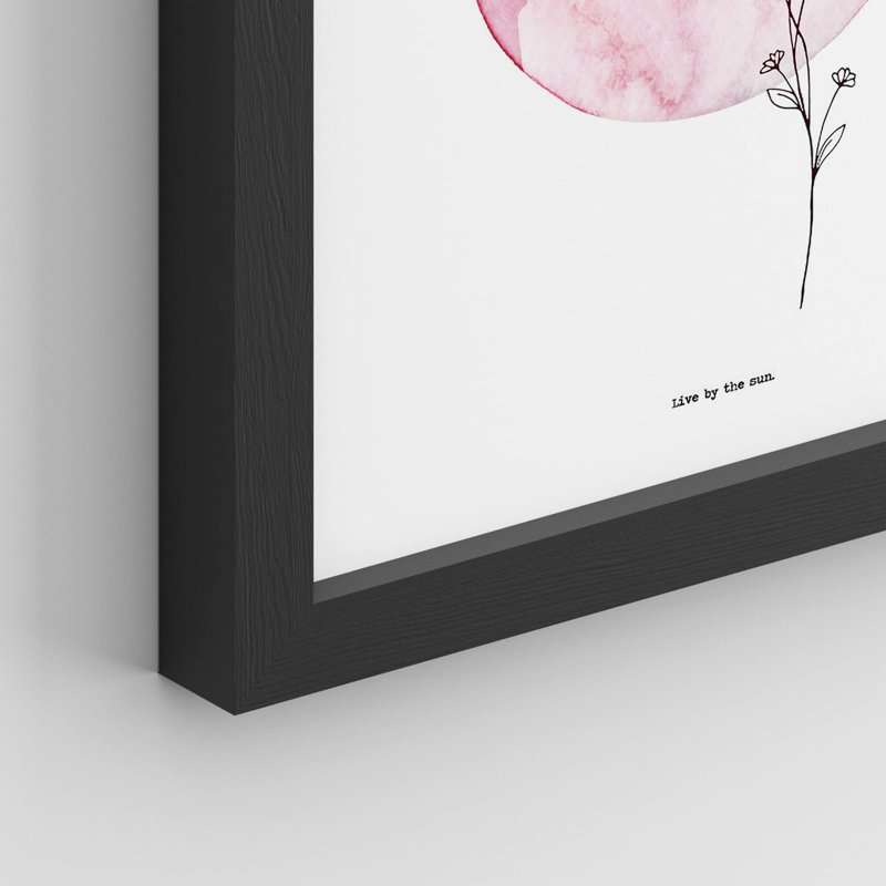 «Pastel» rose et bleu, aquarelle de plantes de la forêt de la Lune, impression encadrée sur papier, 4 pièces, Noir